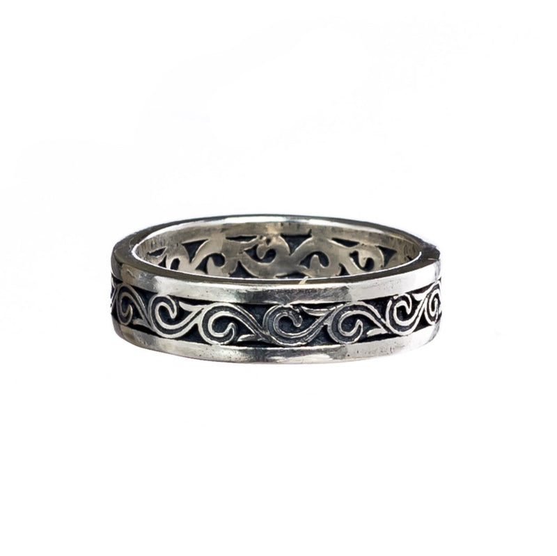 Kyma Band Ring - Sterling Silver Ring - Stackable Ring