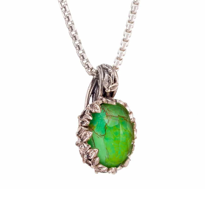 Pop Rocks Oval Ivy Bezel Tetra Pendant