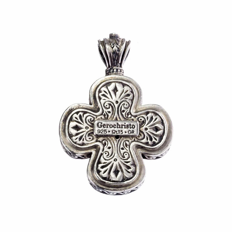 Etched Expanding Greek Cross - Sterling Silver - Orthodox Cross Necklace