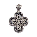 Floral Expanding Greek Cross - Sterling Silver - Orthodox Cross Necklace