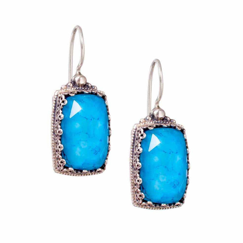 Pop Rocks Aegean Colors Rectangular Silver Earrings