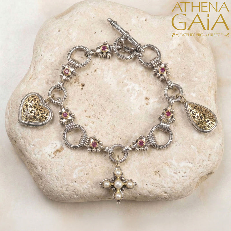 The Mykonos Bracelet - 18k Gold and Sterling Silver - Charm Bracelets