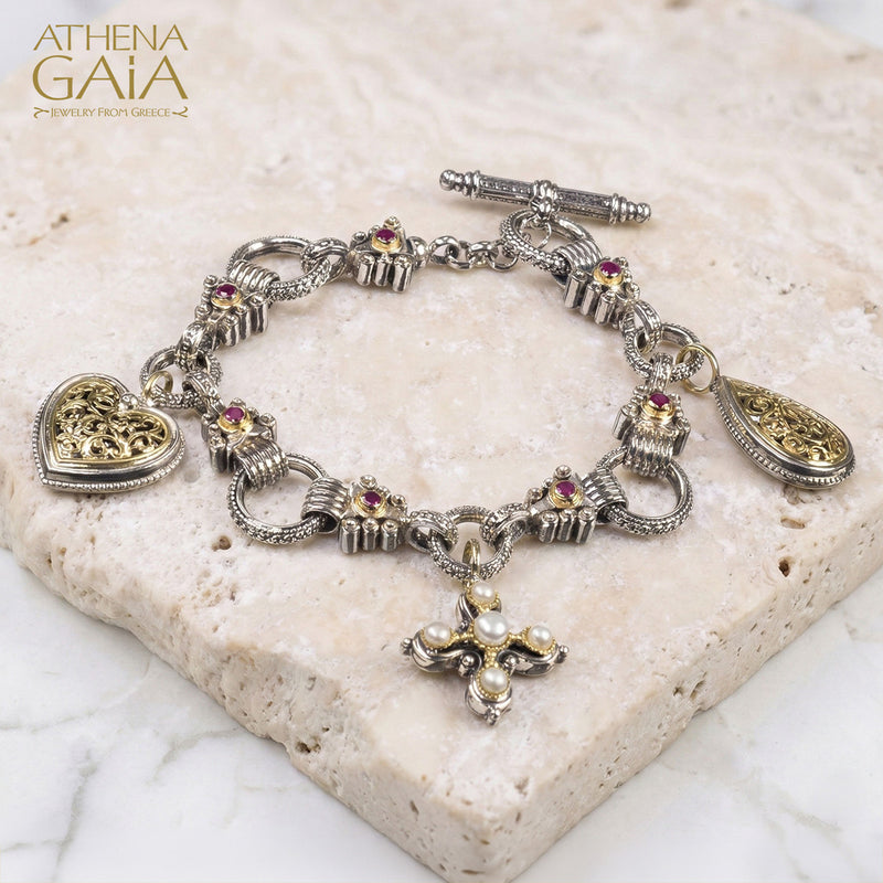 The Mykonos Bracelet - 18k Gold and Sterling Silver - Charm Bracelets