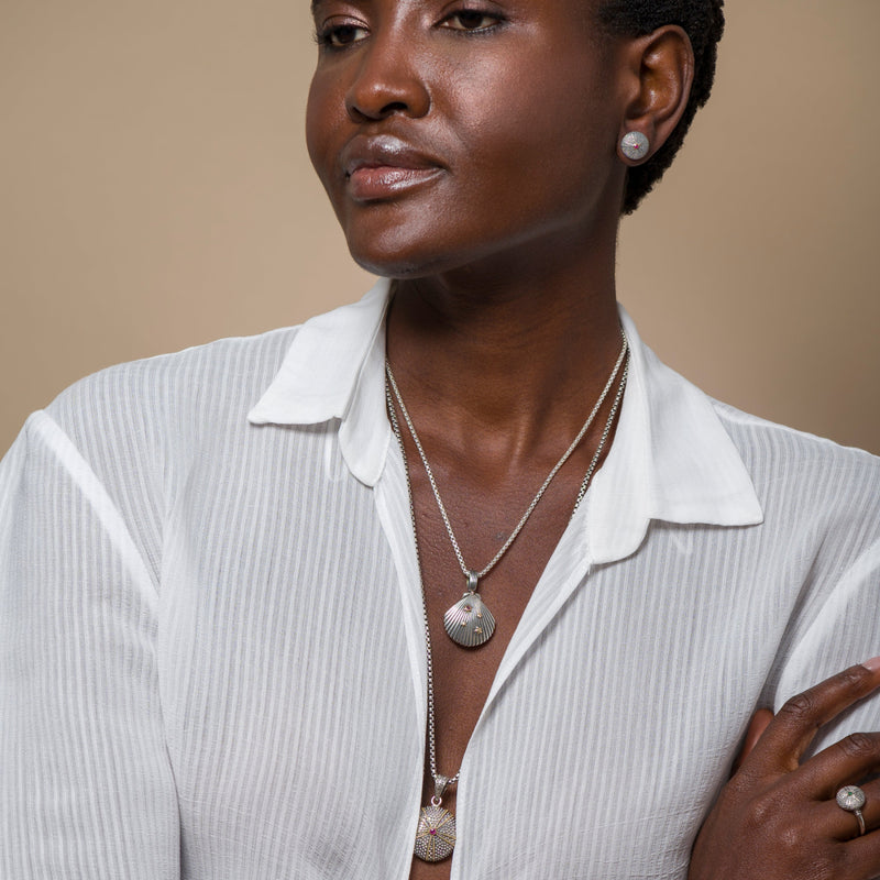 Thalassa Seashell Pendant - 18k Gold & Sterling Silver Pendant