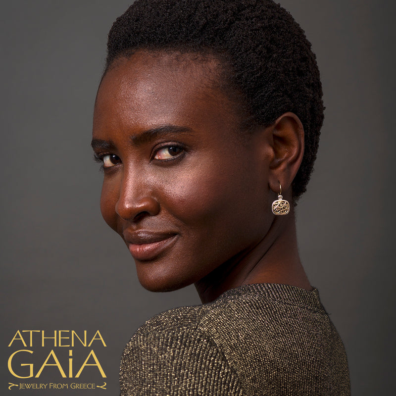 Garden Shadows Argonaut Tetra French Wire Earrings - 18k Gold & Sterling Silver Earrings