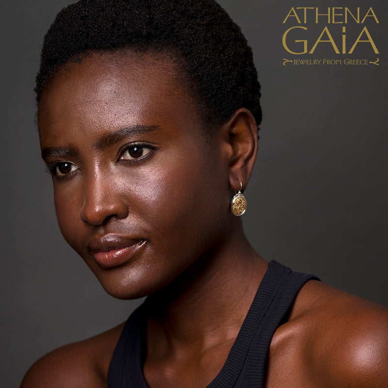 Meadow Shadows Ruby Oval French Wire Earrings - 18k Gold & Sterling Silver Earrings