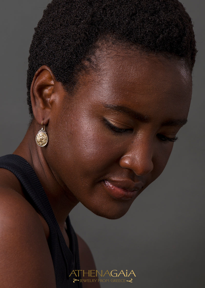 Harmony Oval Diamond Earrings - 18k Gold & Sterling Silver - French Wire Earrings