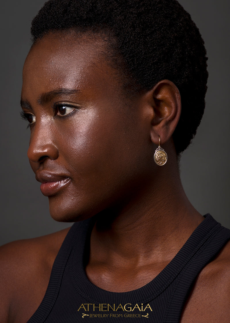 Harmony Oval Diamond Earrings - 18k Gold & Sterling Silver - French Wire Earrings