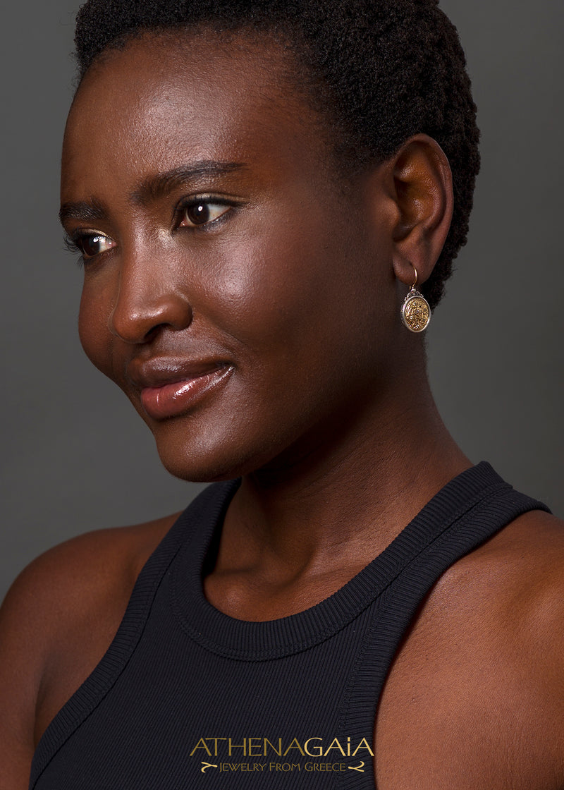 Harmony Oval Diamond Earrings - 18k Gold & Sterling Silver - French Wire Earrings