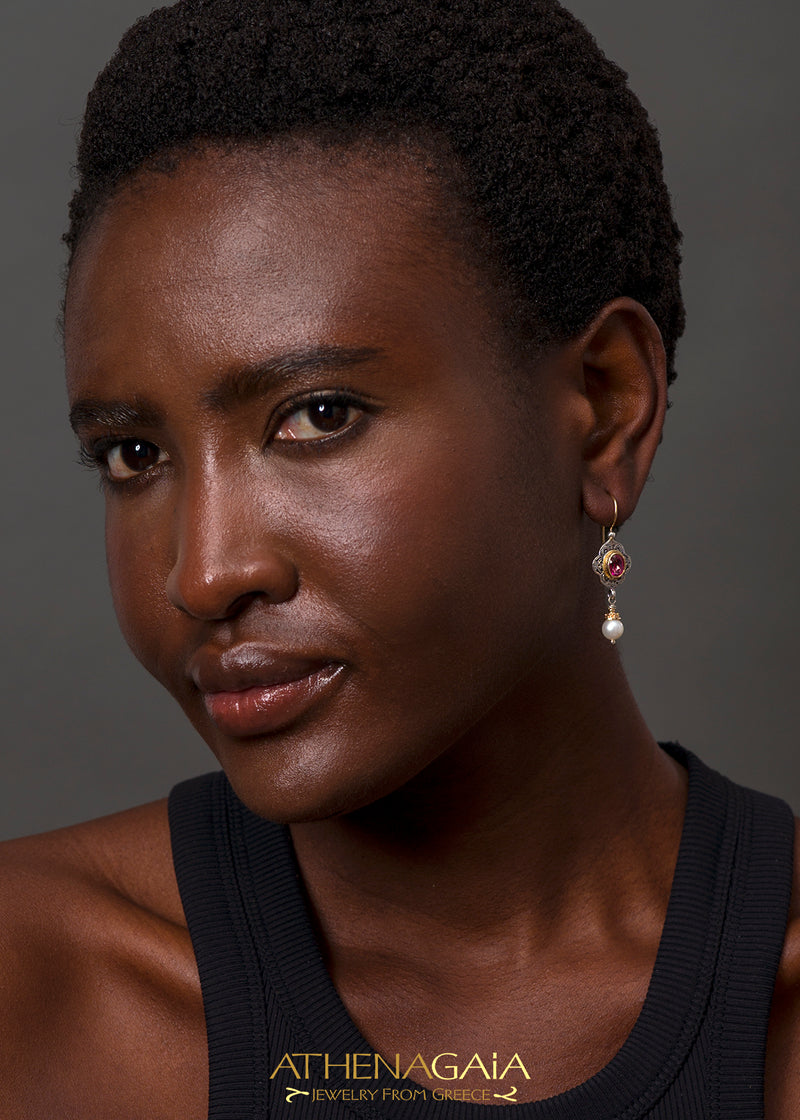 Pearl Drop Chandelier Earrings - 18k Gold and Sterling Silver Earrings