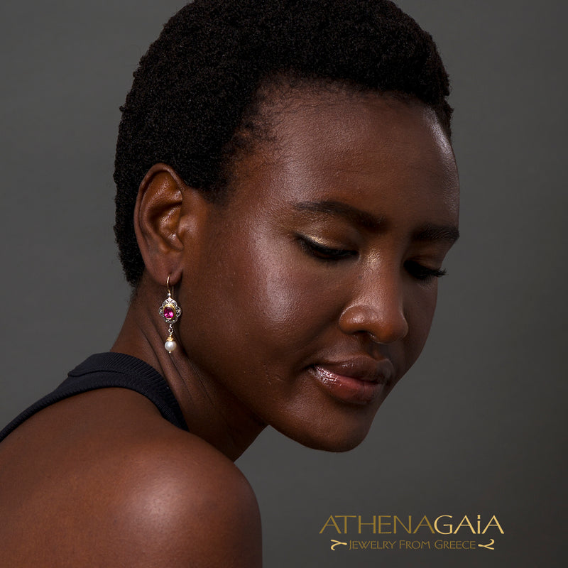 Pearl Drop Chandelier Earrings - 18k Gold and Sterling Silver Earrings