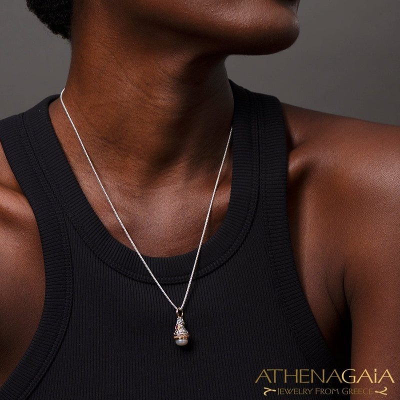 The Santorini Charm Pendant - 18k Gold & Sterling Silver Pendant