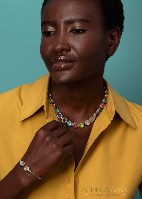 Pop Rocks Iris Hinge Open Bracelet - Gold Plated Sterling Silver