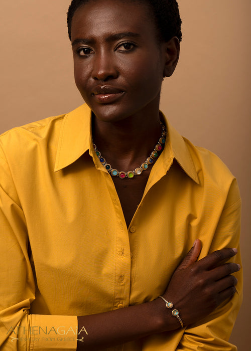 Pop Rocks Iris Hinge Open Bracelet - Gold Plated Sterling Silver