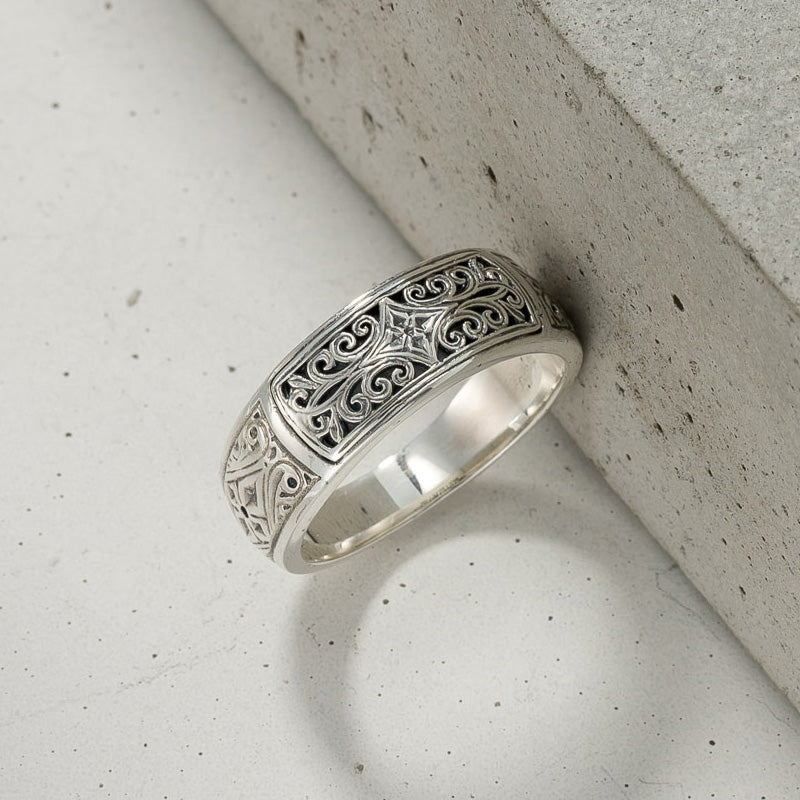Mediterranean Band Ring - Sterling Silver Ring - Band Ring