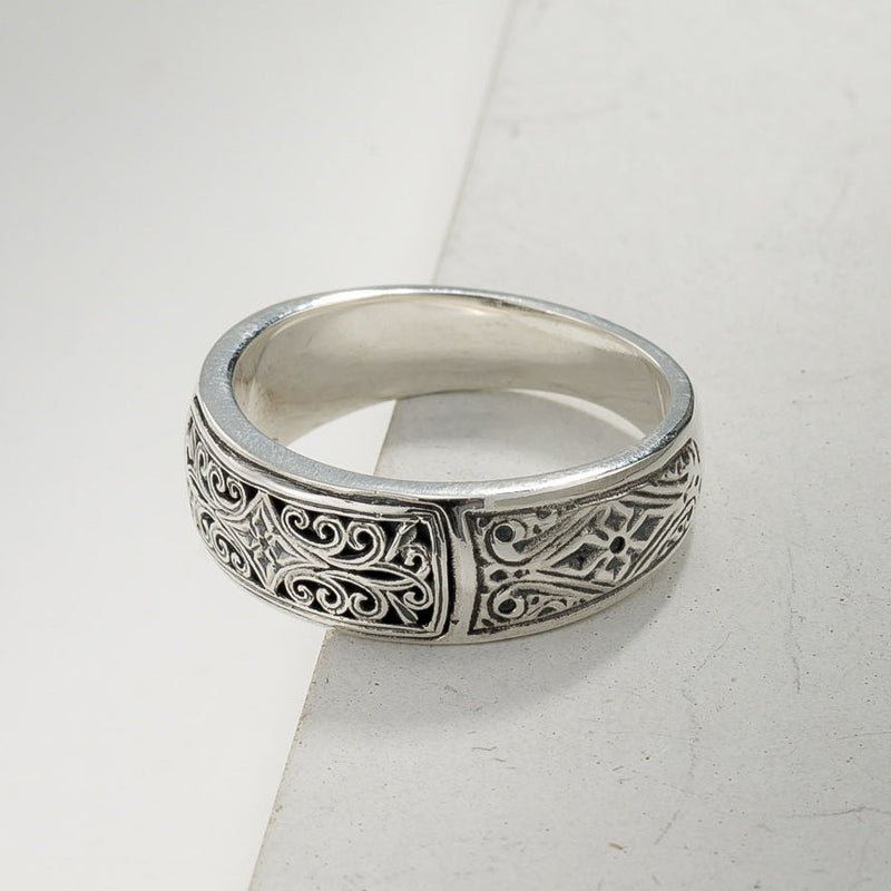 Mediterranean Band Ring - Sterling Silver Ring - Band Ring