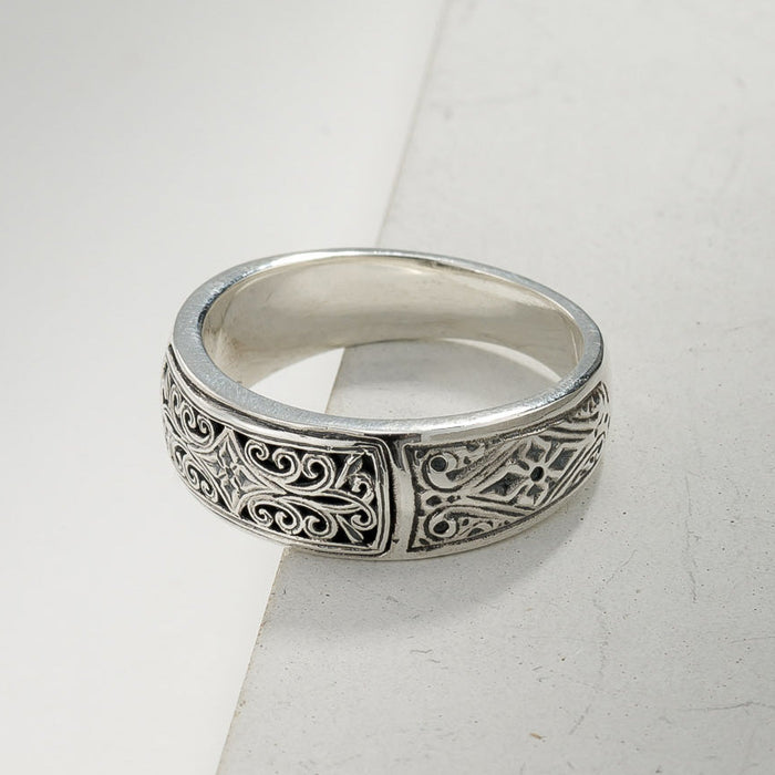 Mediterranean Band Ring - Sterling Silver Ring - Band Ring