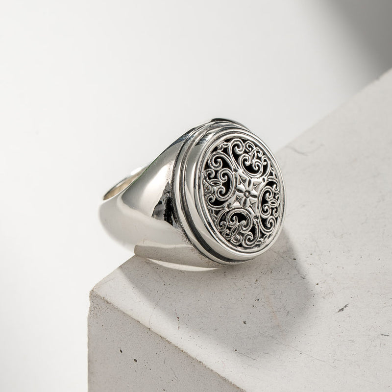 Simplicity Oval Ring - Sterling Silver Ring - Signet Ring