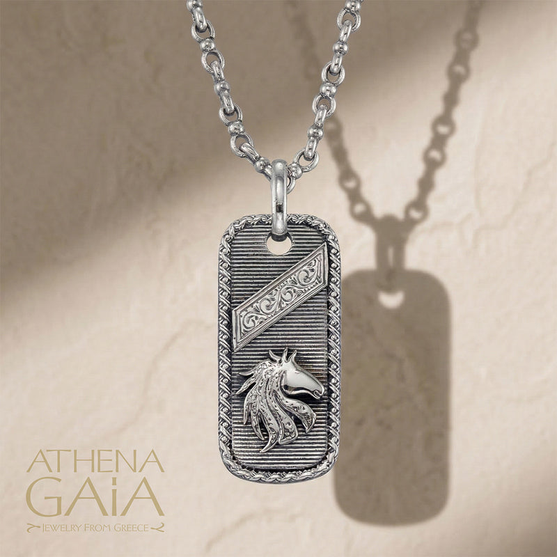 Tablet Horse Pendant - Sterling Silver - Talisman