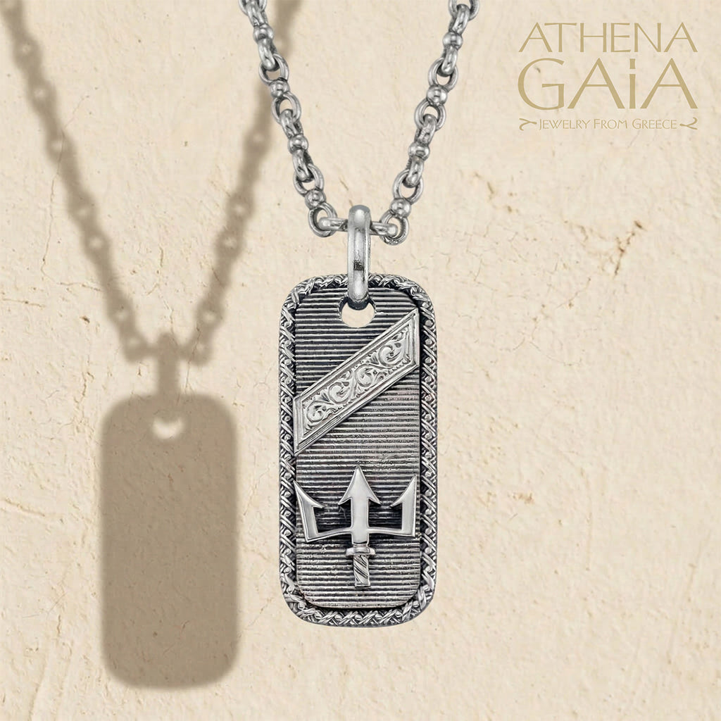 Tablet Poseidon’s Trident Pendant - Sterling Silver - Talisman