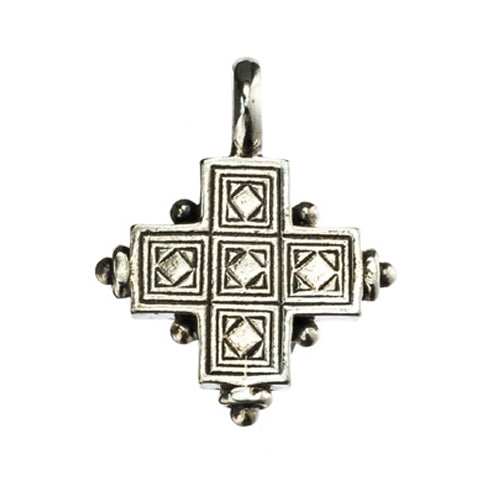 Rustic Silver Cross (Small) - Sterling Silver - Greek Cross Necklace