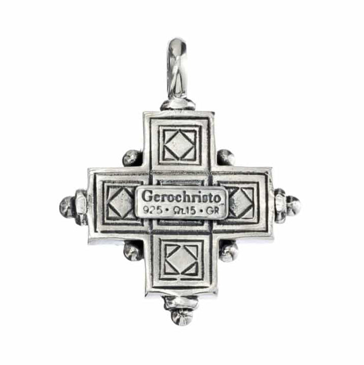 Rustic Silver Cross (Large) - Sterling Silver - Greek Cross Necklace