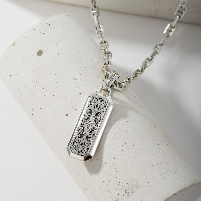 Simplicity Mediterranean Filigree Pendant - Sterling Silver Pendant