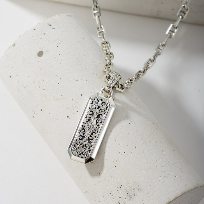Simplicity Mediterranean Filigree Pendant - Sterling Silver Pendant