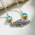 Iris Necklace with Doublets - Sterling Silver & Gold Plating Necklace