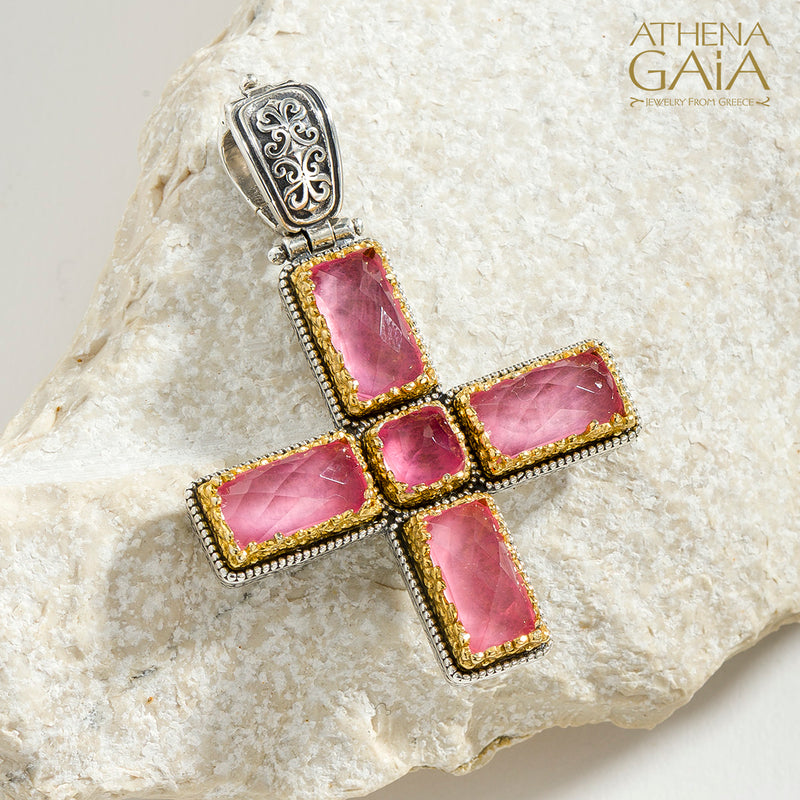 Dione Doublet Greek Cross - Sterling Silver & Gold Plating - Greek Cross
