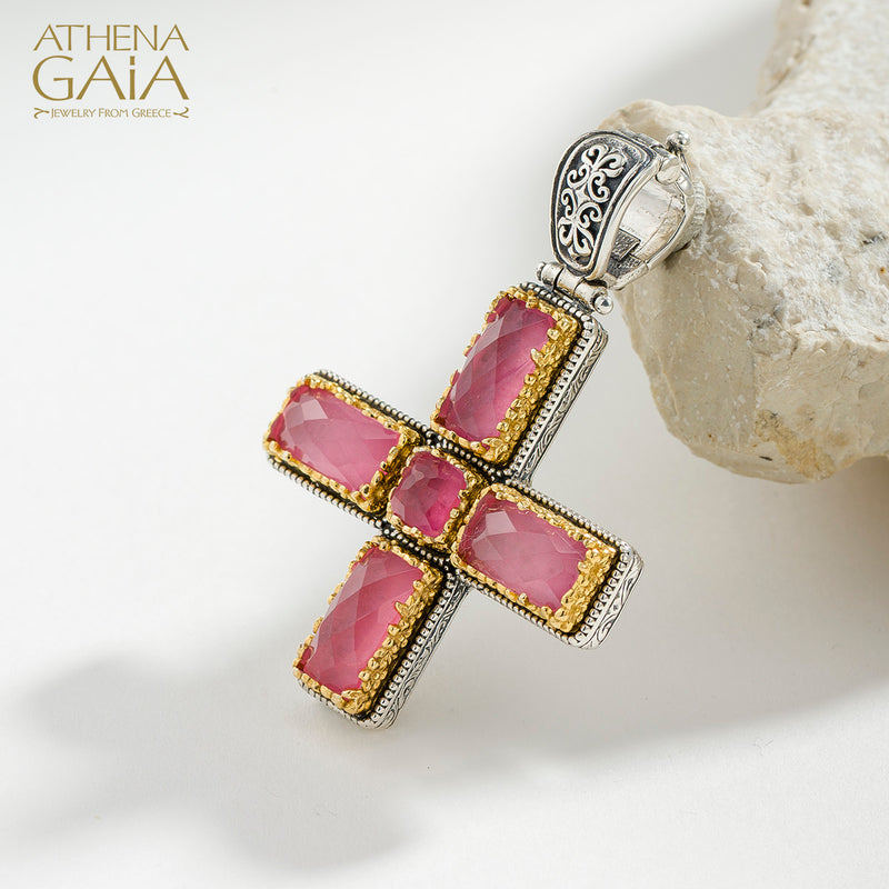 Dione Doublet Greek Cross - Sterling Silver & Gold Plating - Greek Cross