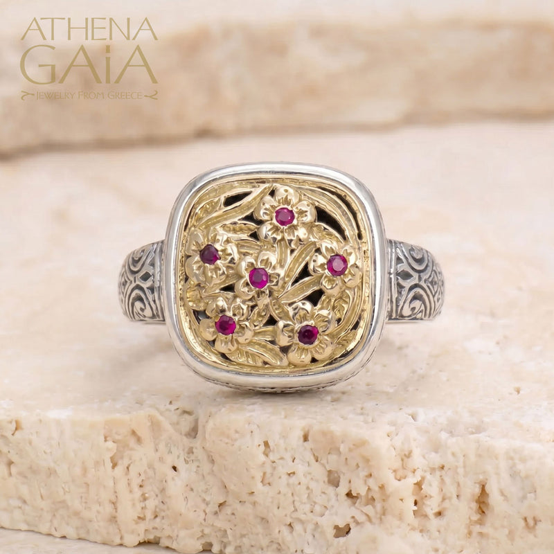 Harmony Mikro Square Ring - 18k Gold & Sterling Silver Ring