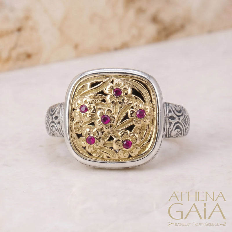 Harmony Mikro Square Ring - 18k Gold & Sterling Silver Ring