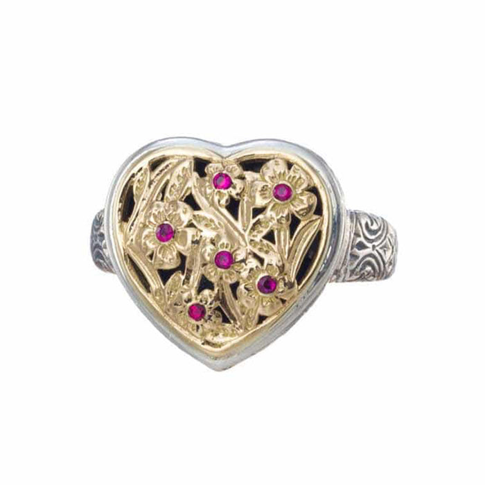 Harmony Heart with Rubies Ring