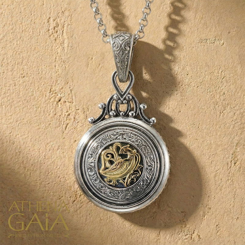 Roxana Vergina Bird Pendant - 18k Gold & Sterling Silver Pendant
