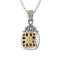 Roxana Square Pendant - 18k Gold & Sterling Silver Pendant