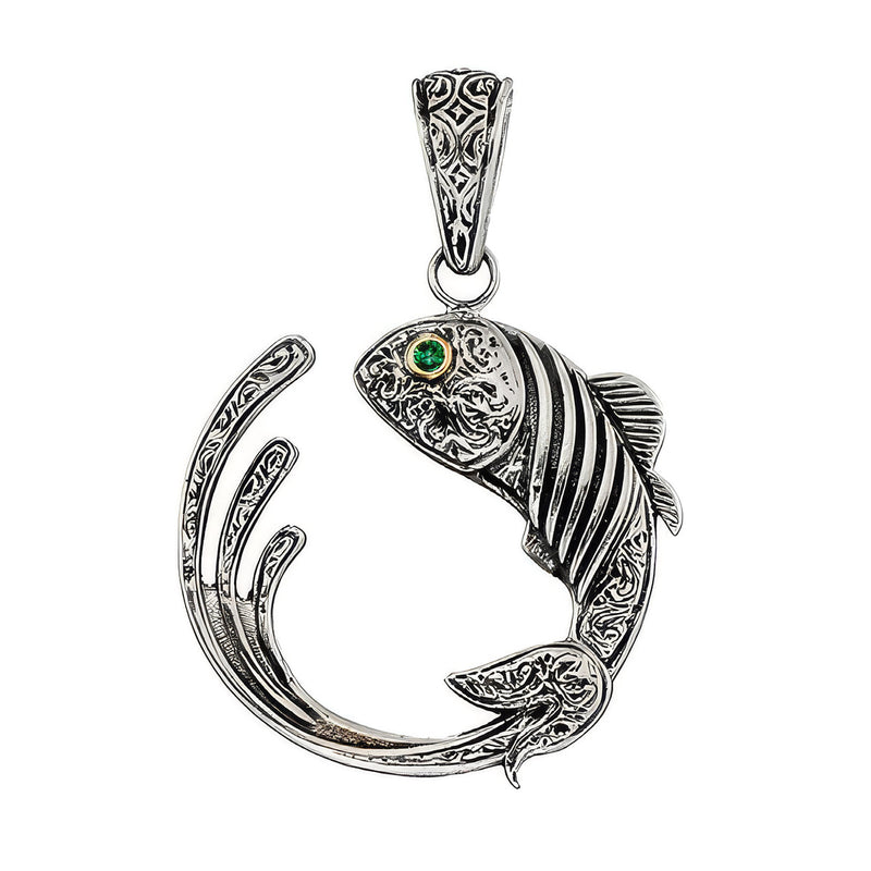 Thalassa Schooling Fish Pendant - 18k Gold & Sterling Silver Pendant