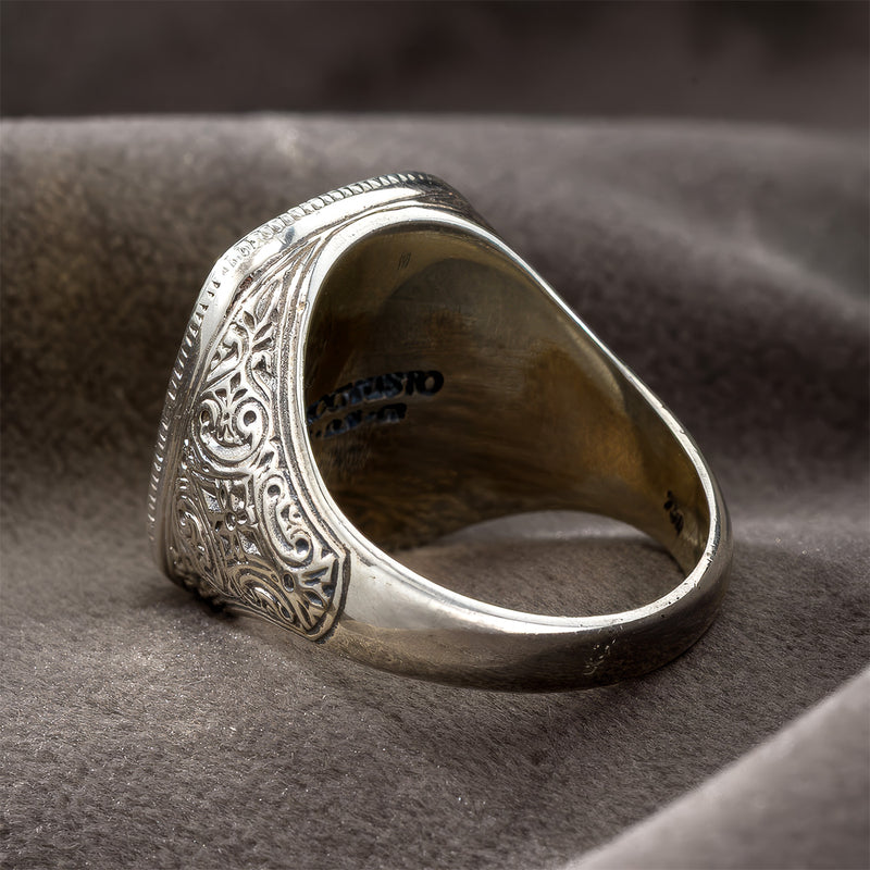 Wolf Face Ring - Sterling Silver Ring - Signet Ring