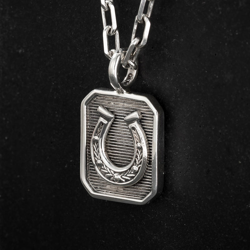 Horseshoe Square Pendant - Sterling Silver - Talisman