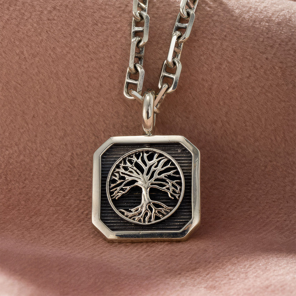 Tree of Life Square Pendant - Sterling Silver - Talisman