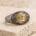 Alexander the Great Coin Ring - 18k Gold & Sterling Silver - Signet Ring