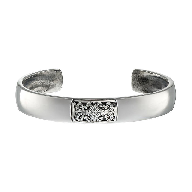 Simplicity Mediterranean Filigree Bracelet - Sterling Silver - Cuff Bracelet