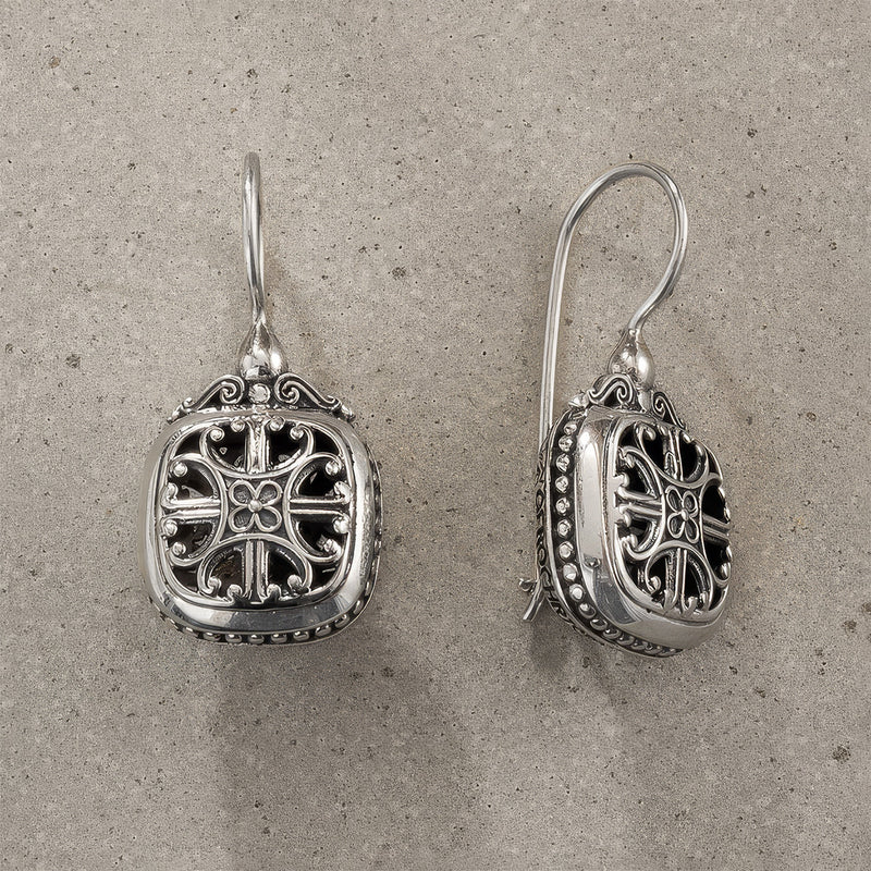 Roxana Square Earrings - Sterling Silver - French Wire Earrings