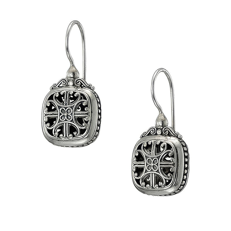 Roxana Square Earrings - Sterling Silver - French Wire Earrings