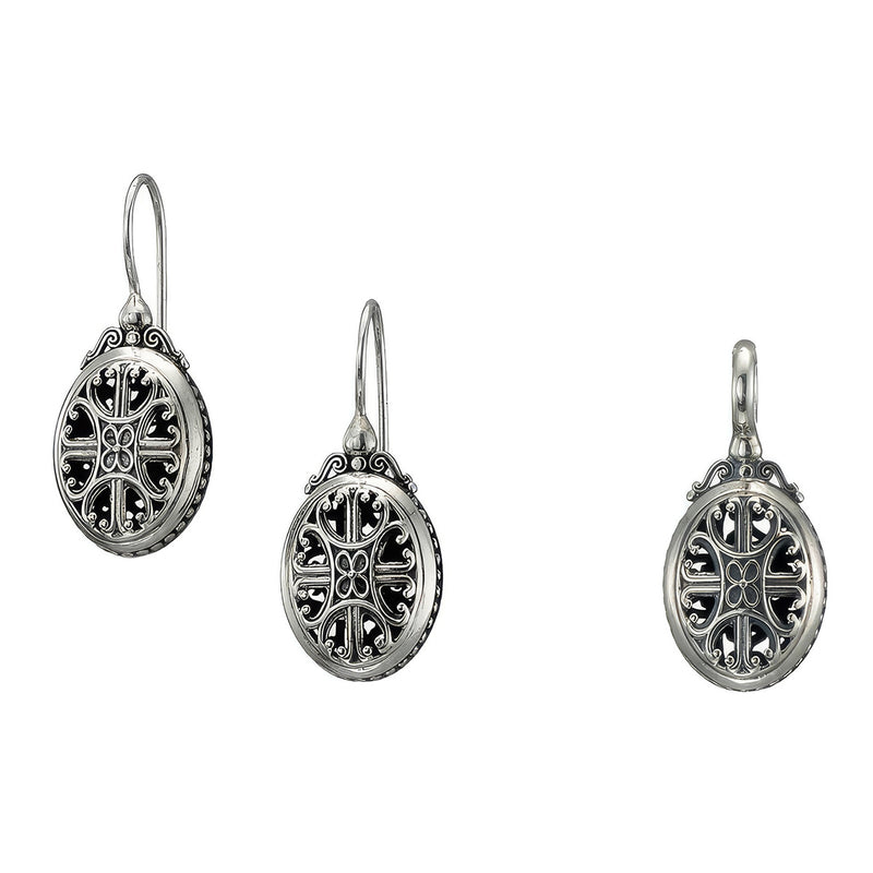 Roxana Oval Earrings - Sterling Silver - French Wire Earrings