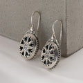 Roxana Oval Earrings - Sterling Silver - French Wire Earrings
