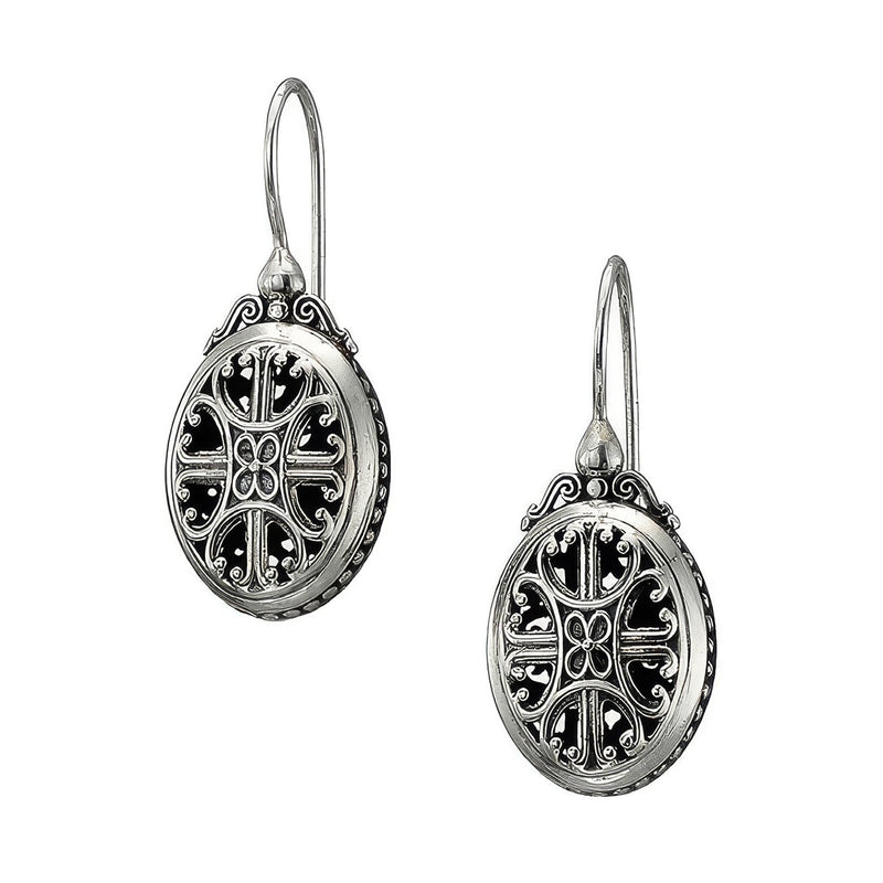 Roxana Oval Earrings - Sterling Silver - French Wire Earrings