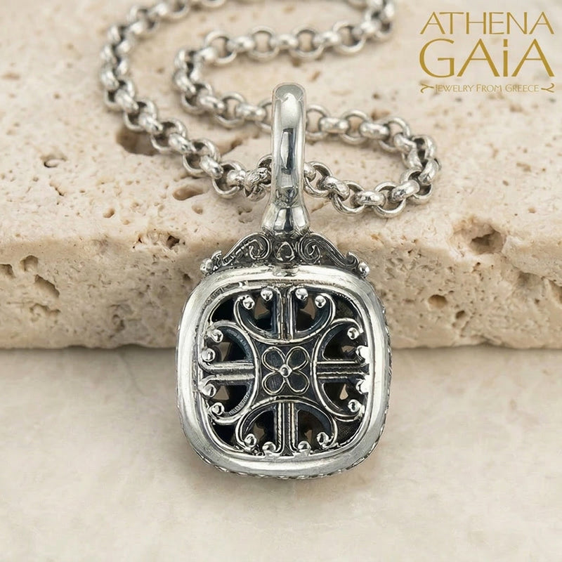 Roxana Square Pendant - Sterling Silver Pendant