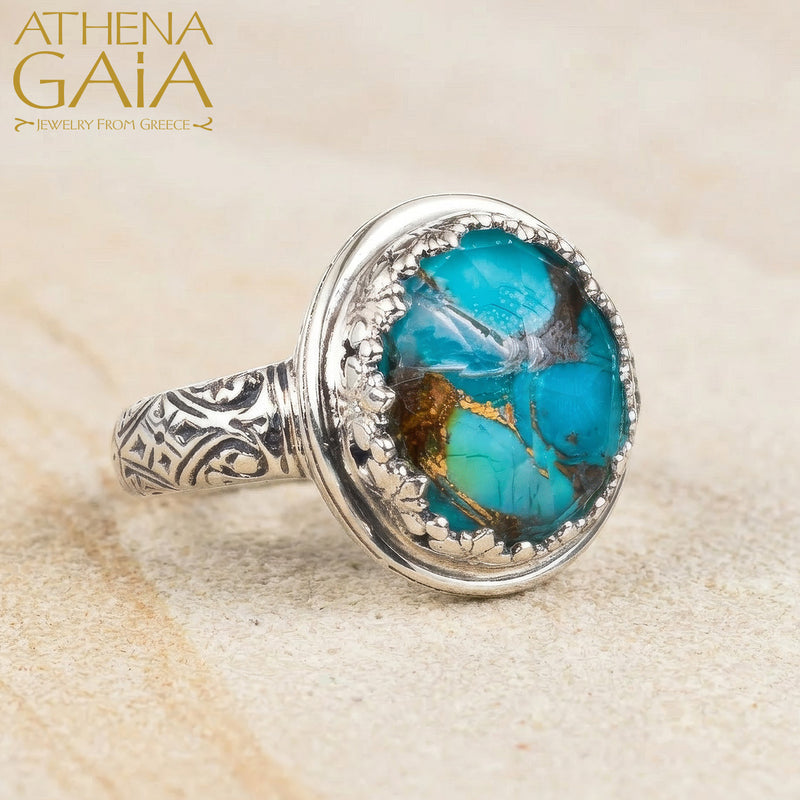 Pop Rocks Iris Oval Silver Ring (Large) - Sterling Silver Ring - Cocktail Ring
