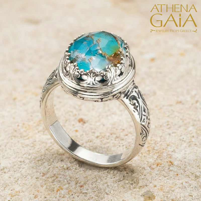 Pop Rocks Iris Oval Silver Ring (Large) - Sterling Silver Ring - Cocktail Ring